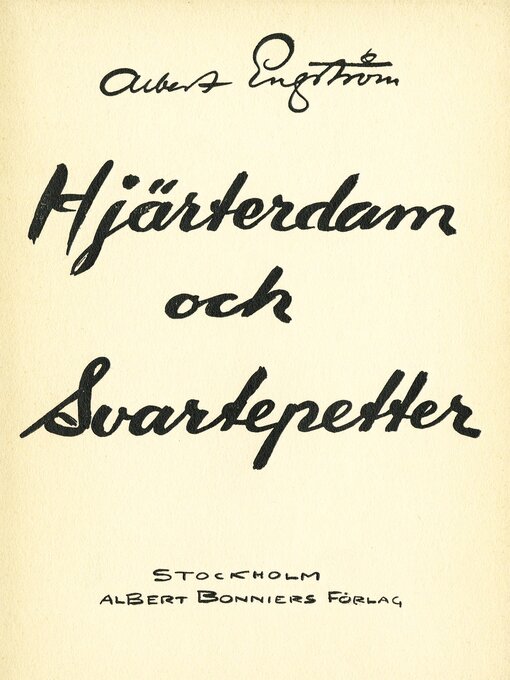 Titeldetaljer för Hjärterdam och Svartepetter av Albert Engström - Tillgänglig